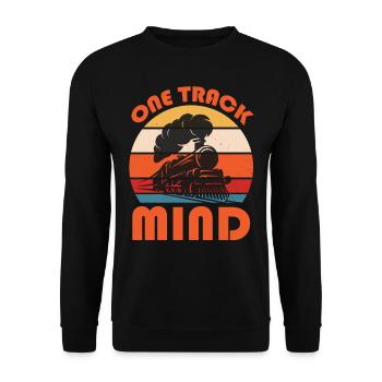 Slogan du train - One Track Mind - Sweat-shirt Unisexe - noir - Devant - Alina (178cm) & Michal (187cm)