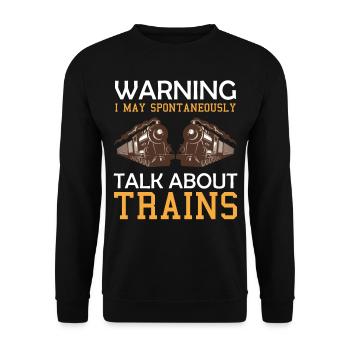 Train disant avertissement je peux spontanément parler abou - Sweat-shirt Unisexe - noir - Devant - Alina (178cm) & Michal (187cm)