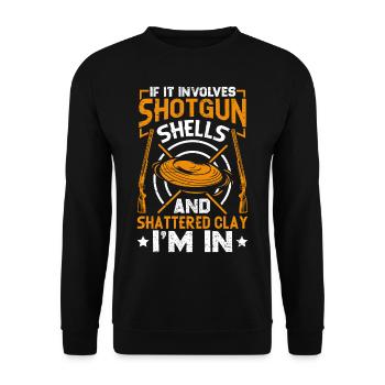 Tontaubenschießen & Lustige Sportschütze Tontauben - Unisex Pullover - Schwarz - Vorne - Alina (178cm) & Michal (187cm)