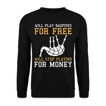 Bagpipes For Free cessera de jouer pour de l’argent - Sweat-shirt Unisexe - noir - Devant - Alina (178cm) & Michal (187cm)