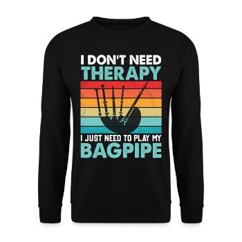 Bagpiper I Don't Need Therapy I Just Need To Play - Unisex Sweatshirt - black - Front - Alina (178cm) & Michal (187cm)