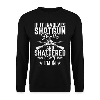 Tontaubenschießen & Lustige Sportschütze Tontauben - Unisex Pullover - Schwarz - Vorne - Alina (178cm) & Michal (187cm)