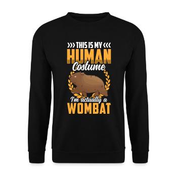 Wombat just a costume marsupial Wombat - Unisex Sweatshirt - black - Front - Alina (178cm) & Michal (187cm)