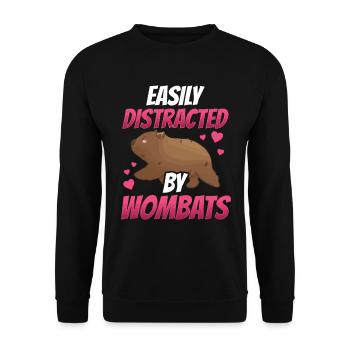 Wombat slightly distracted Australia marsupial - Unisex Sweatshirt - black - Front - Alina (178cm) & Michal (187cm)