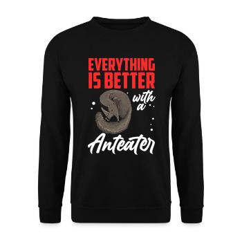 Tout mieux avec le fourmilier nain fourmilier - Sweat-shirt Unisexe - noir - Devant - Alina (178cm) & Michal (187cm)