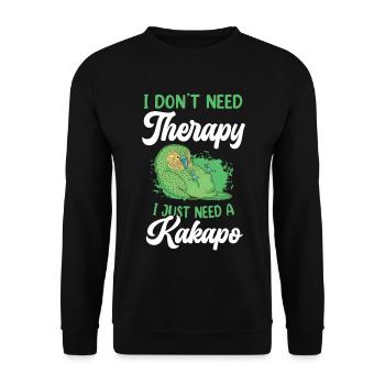Kakapo brauche keine Therapie flugunfähiger Kakapo - Unisex Pullover - Schwarz - Vorne - Alina (178cm) & Michal (187cm)