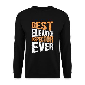 Elevator mechanic Elevator fitter - Unisex Sweatshirt - black - Front - Alina (178cm) & Michal (187cm)