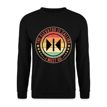 Elevator mechanic Elevator fitter - Unisex Sweatshirt - black - Front - Alina (178cm) & Michal (187cm)