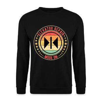 Elevator Mechanic Elevator Fitter Elevator Repair - Unisex Sweatshirt - black - Front - Alina (178cm) & Michal (187cm)