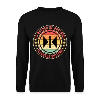 Elevator mechanic Elevator fitter - Unisex Sweatshirt - black - Front - Alina (178cm) & Michal (187cm)