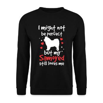 Samoyed is not perfect Samoyedenspitz - Unisex Sweatshirt - black - Front - Alina (178cm) & Michal (187cm)