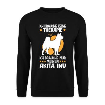 Ich brauche nur meinen Akita Inu japanischer Spitz - Unisex Pullover - Schwarz - Vorne - Alina (178cm) & Michal (187cm)