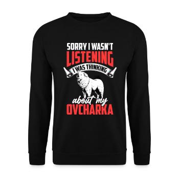 Thought of Ovcharka Caucasian Ovcharka - Unisex Sweatshirt - black - Front - Alina (178cm) & Michal (187cm)