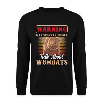 Redet über Wombat Australien Beuteltier - Unisex Pullover - Schwarz - Vorne - Alina (178cm) & Michal (187cm)