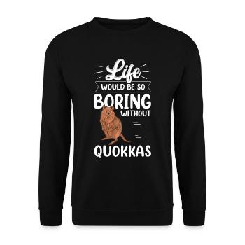 Quokka langweilig ohne Beuteltier Quokka - Unisex Pullover - Schwarz - Vorne - Alina (178cm) & Michal (187cm)