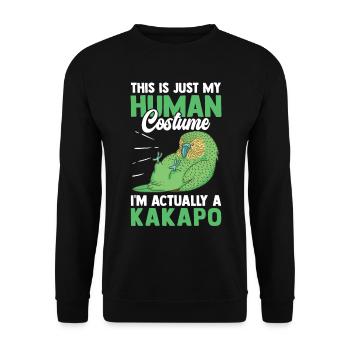 Kakapo nur ein Kostüm flugunfähiger Kakapo - Unisex Pullover - Schwarz - Vorne - Alina (178cm) & Michal (187cm)