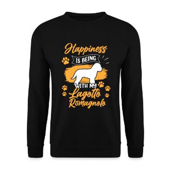 Lagotto Romagnolo makes truffle dog happy - Unisex Sweatshirt - black - Front - Alina (178cm) & Michal (187cm)