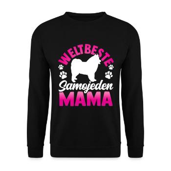 Weltbeste Samojede Mama Samojedenspitz - Unisex Pullover - Schwarz - Vorne - Alina (178cm) & Michal (187cm)