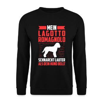 Lagotto Romagnolo schnarcht laut Trüffelhund - Unisex Pullover - Schwarz - Vorne - Alina (178cm) & Michal (187cm)