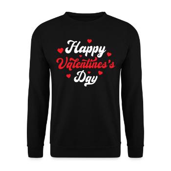 Happy Valentine's Day - Unisex Sweatshirt - black - Front - Alina (178cm) & Michal (187cm)