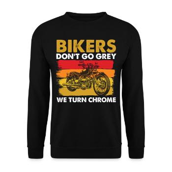 Dicton moto - Les motards ne deviennent pas gris, nous devenons C - Sweat-shirt Unisexe - noir - Devant - Alina (178cm) & Michal (187cm)