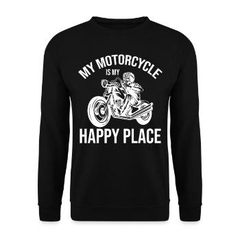 Motorcycle Biker Saying - My Motorcycle Is My Happ - Unisex Sweatshirt - black - Front - Alina (178cm) & Michal (187cm)