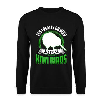 Besoin de ces oiseaux kiwis Oiseau kiwi de Nouvelle-Zélande - Sweat-shirt Unisexe - noir - Devant - Alina (178cm) & Michal (187cm)