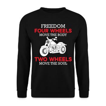 Motorcycle Saying - Two Wheels Move The Soul - Unisex Sweatshirt - black - Front - Alina (178cm) & Michal (187cm)