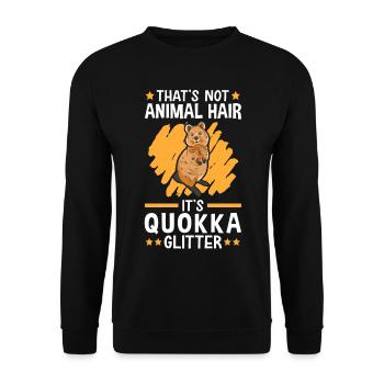 Das ist Quokka Glitzer australisches Beuteltier - Unisex Pullover - Schwarz - Vorne - Alina (178cm) & Michal (187cm)