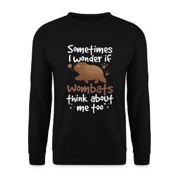 Wombats denken an mich Australien Beuteltier - Unisex Pullover - Schwarz - Vorne - Alina (178cm) & Michal (187cm)
