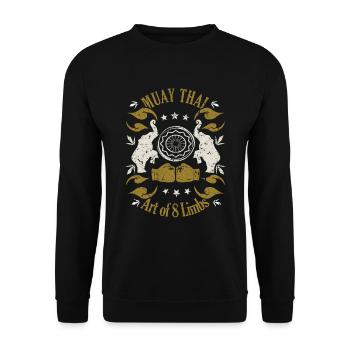 Muay Thai Art Of 8 Limits Fighter Gift Idea - Unisex Pullover - Schwarz - Vorne - Alina (178cm) & Michal (187cm)