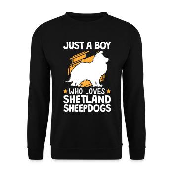 Only a boy who loves Shetland Sheepdog - Unisex Sweatshirt - black - Front - Alina (178cm) & Michal (187cm)
