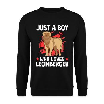 Nur ein Junge der Leonberger liebt Leonberger - Unisex Pullover - Schwarz - Vorne - Alina (178cm) & Michal (187cm)
