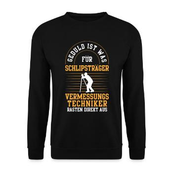 Vermessungstechniker rasten aus Vermesser - Unisex Pullover - Schwarz - Vorne - Alina (178cm) & Michal (187cm)