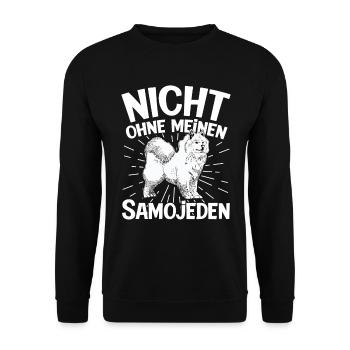 Nicht ohne meinen Samojede Samojedenspitz - Unisex Pullover - Schwarz - Vorne - Alina (178cm) & Michal (187cm)