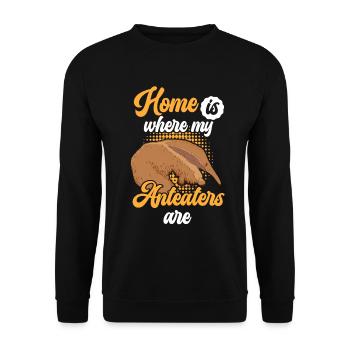 Le fourmilier est ma maison Ours mangeur de fourmis - Sweat-shirt Unisexe - noir - Devant - Alina (178cm) & Michal (187cm)