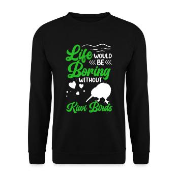 Ennuyeux sans oiseau kiwi Kiwi de Nouvelle-Zélande - Sweat-shirt Unisexe - noir - Devant - Alina (178cm) & Michal (187cm)