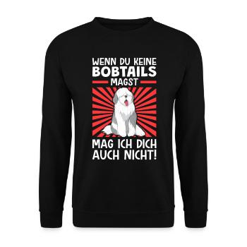 Wenn du Bobtails nicht magst Altenglischer Bobtail - Unisex Pullover - Schwarz - Vorne - Alina (178cm) & Michal (187cm)