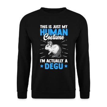 Degu nur ein Kostüm chilenisches Nagetier - Unisex Pullover - Schwarz - Vorne - Alina (178cm) & Michal (187cm)