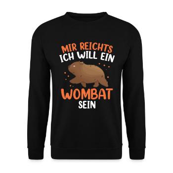 Wombat mir reichts Australien Beuteltier - Unisex Pullover - Schwarz - Vorne - Alina (178cm) & Michal (187cm)