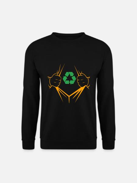 Recycling Symbol For Trash Garbage Collector Gift - Unisex Pullover - Schwarz