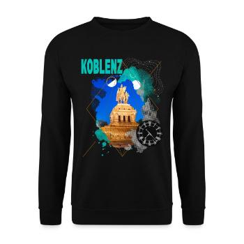 Koblenz Germany City Skyline Vintage Retro - Unisex Sweatshirt - black - Front - Alina (178cm) & Michal (187cm)