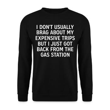 Inflation Gas Station Pun Joke Sarcasm - Unisex Pullover - Schwarz - Vorne - Alina (178cm) & Michal (187cm)