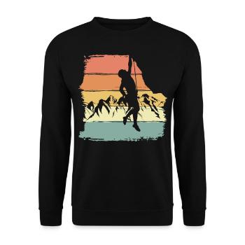 Escalade rétro vintage - Sweat-shirt Unisexe - noir - Devant - Alina (178cm) & Michal (187cm)