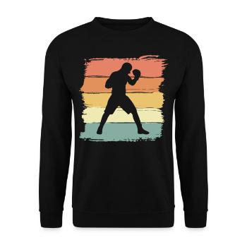 Boxen retro - Unisex Pullover - Schwarz - Vorne - Alina (178cm) & Michal (187cm)