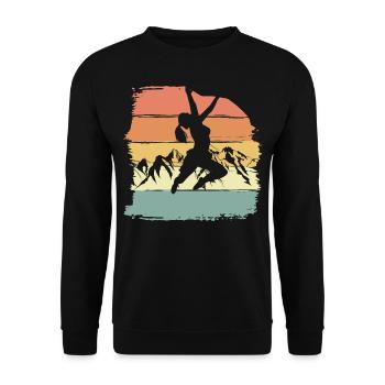 Climbing women retro vintage - Unisex Sweatshirt - black - Front - Alina (178cm) & Michal (187cm)