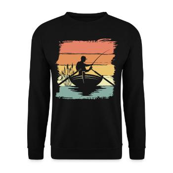 Pêche Pêche rétro vintage - Sweat-shirt Unisexe - noir - Devant - Alina (178cm) & Michal (187cm)
