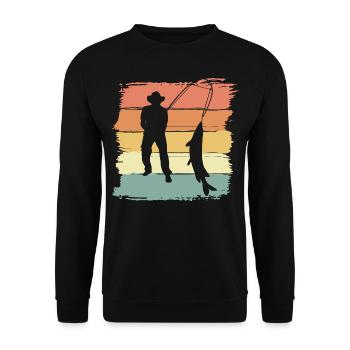 Pêche Pêche rétro vintage - Sweat-shirt Unisexe - noir - Devant - Alina (178cm) & Michal (187cm)