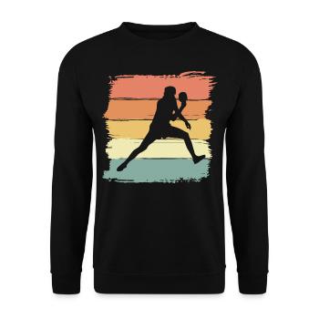 Tennis de table rétro vintage - Sweat-shirt Unisexe - noir - Devant - Alina (178cm) & Michal (187cm)
