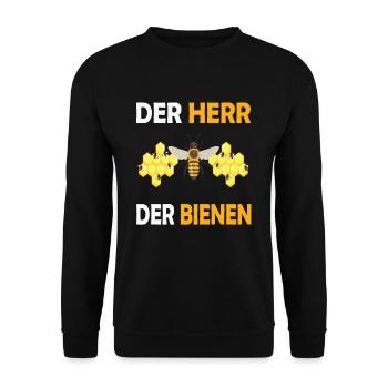 Bienenzucht und Honig - Unisex Pullover - Schwarz - Vorne - Alina (178cm) & Michal (187cm)